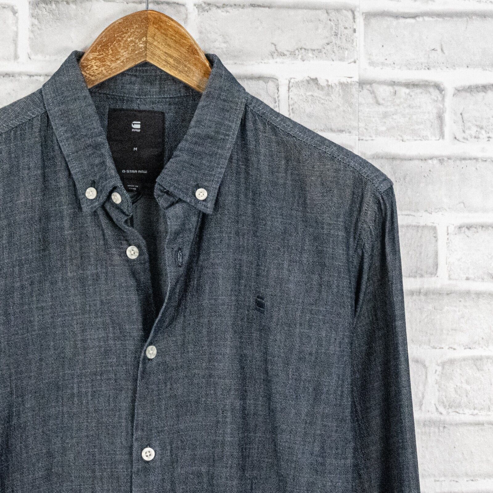 G-Star G Star RAW Straight fit Button Down denim Shirt chambray Size US M / EU 48-50 / 2 - 2 Thumbnail
