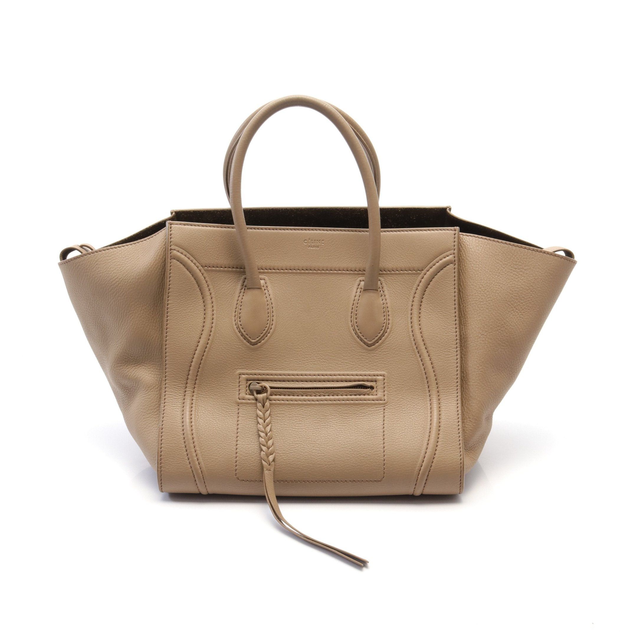 Celine Celine Luggage Phantom Handbag Tote Bag Leather Gray Beige Size ONE SIZE - 1 Thumbnail
