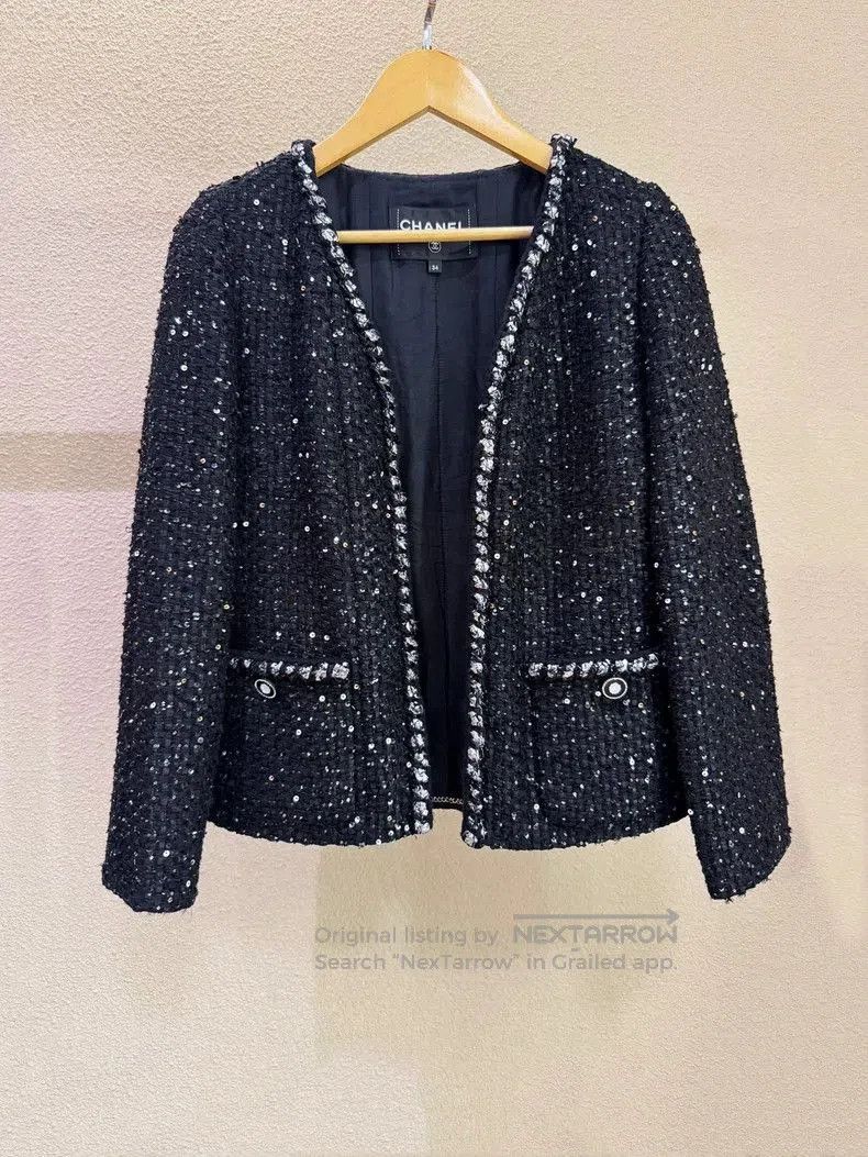 Chanel Chanel 22P Black Knit Jacket 34. Size US XS / EU 42 / 0 - 1 Thumbnail