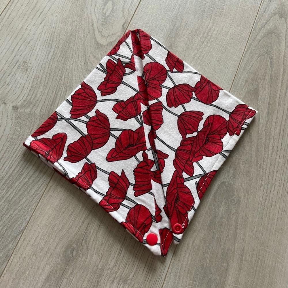 Designer Red Poppies Dog Bandana Size ONE SIZE - 2 Thumbnail