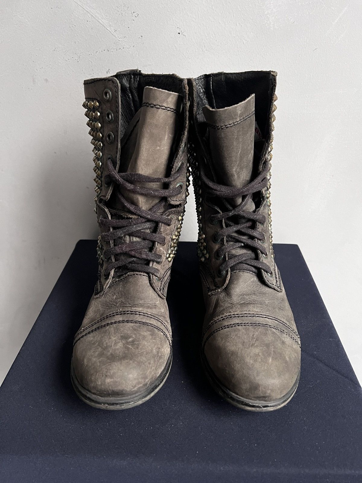 A.S.98 Studded Brown Combat Boots Women’s 38 Punk Vintage style Size US 8 / IT 38 - 5 Thumbnail