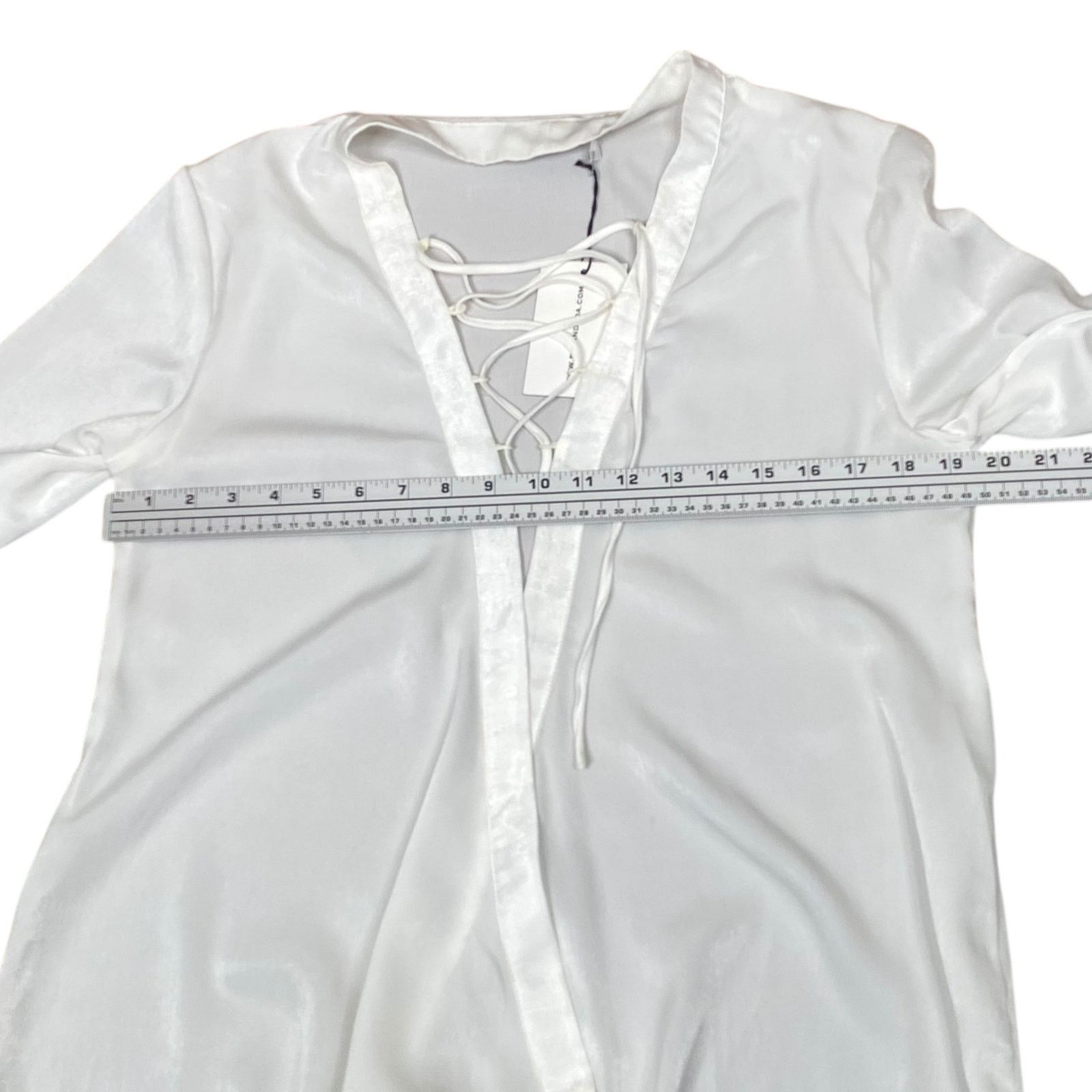 REVOLVE Rat & Boa NWT Satin Lace Up Crossover Wrap Tunic Top SZ L Size L / US 10 / IT 46 - 7 Thumbnail