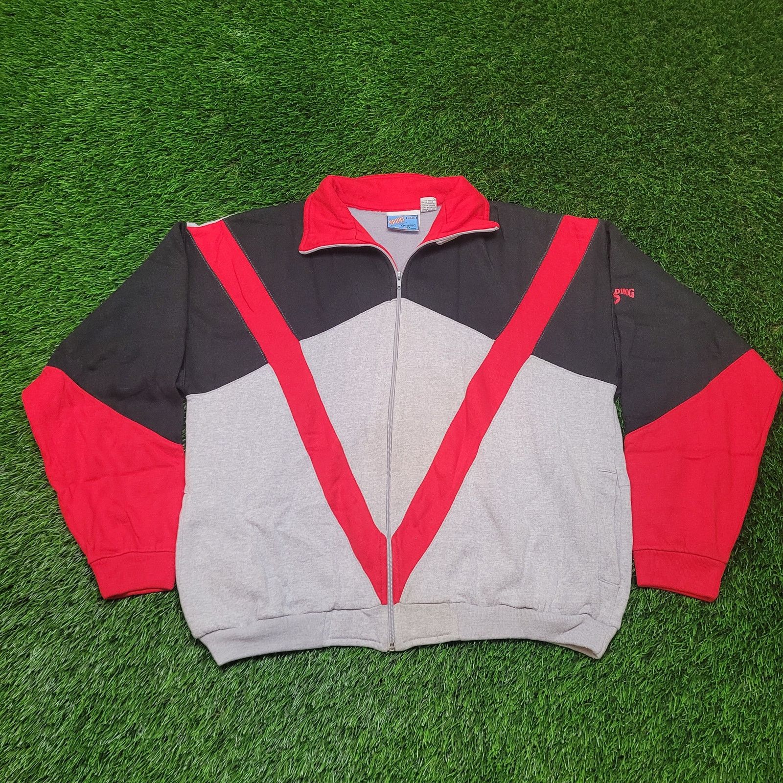 Spalding VTG 90s Spalding Track Jacket XXL Color Block Hip Hop Retro Size US XXL / EU 58 / 5 - 1 Thumbnail