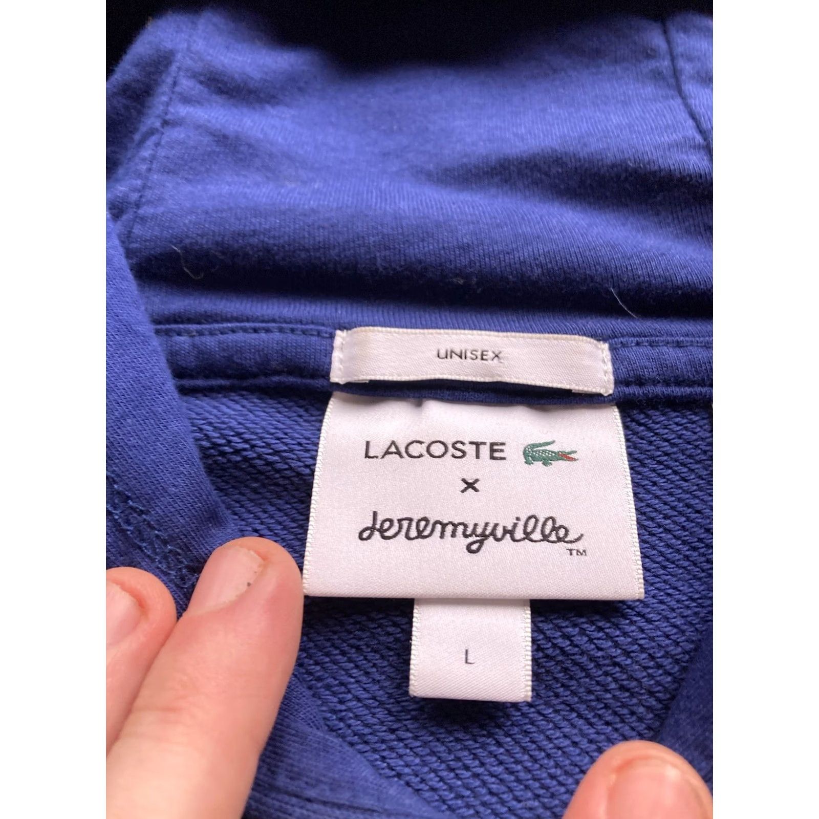 Lacoste Lacoste Jeremyville Hoodie Sweatshirt Size Large Navy Blue Art Pullover Limited Edition Men Size US L / EU 52-54 / 3 - 5 Thumbnail