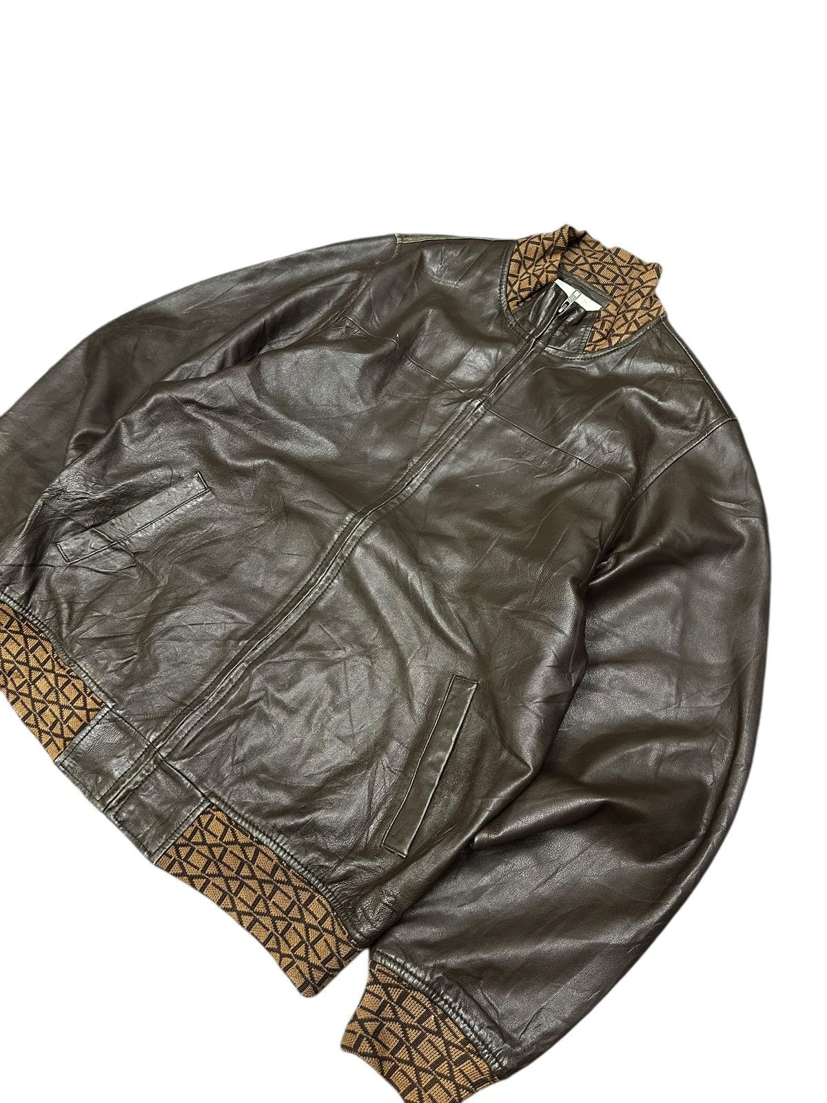 Xlarge X-Large Leather Jacket Monogram Grip Size US L / EU 52-54 / 3 - 2 Thumbnail