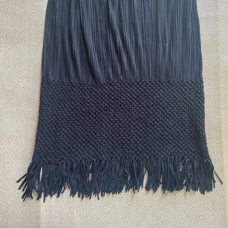 Issey Miyake Issey Miyake Black woven tassel skirt Size 25" / US 0 / IT 36 - 3 Thumbnail