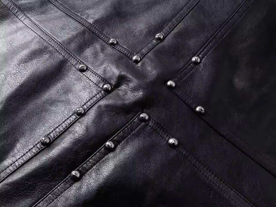 Leather Motorcycle PU Leather Zipper Cropped Jacket Size US L / EU 52-54 / 3 - 6 Thumbnail