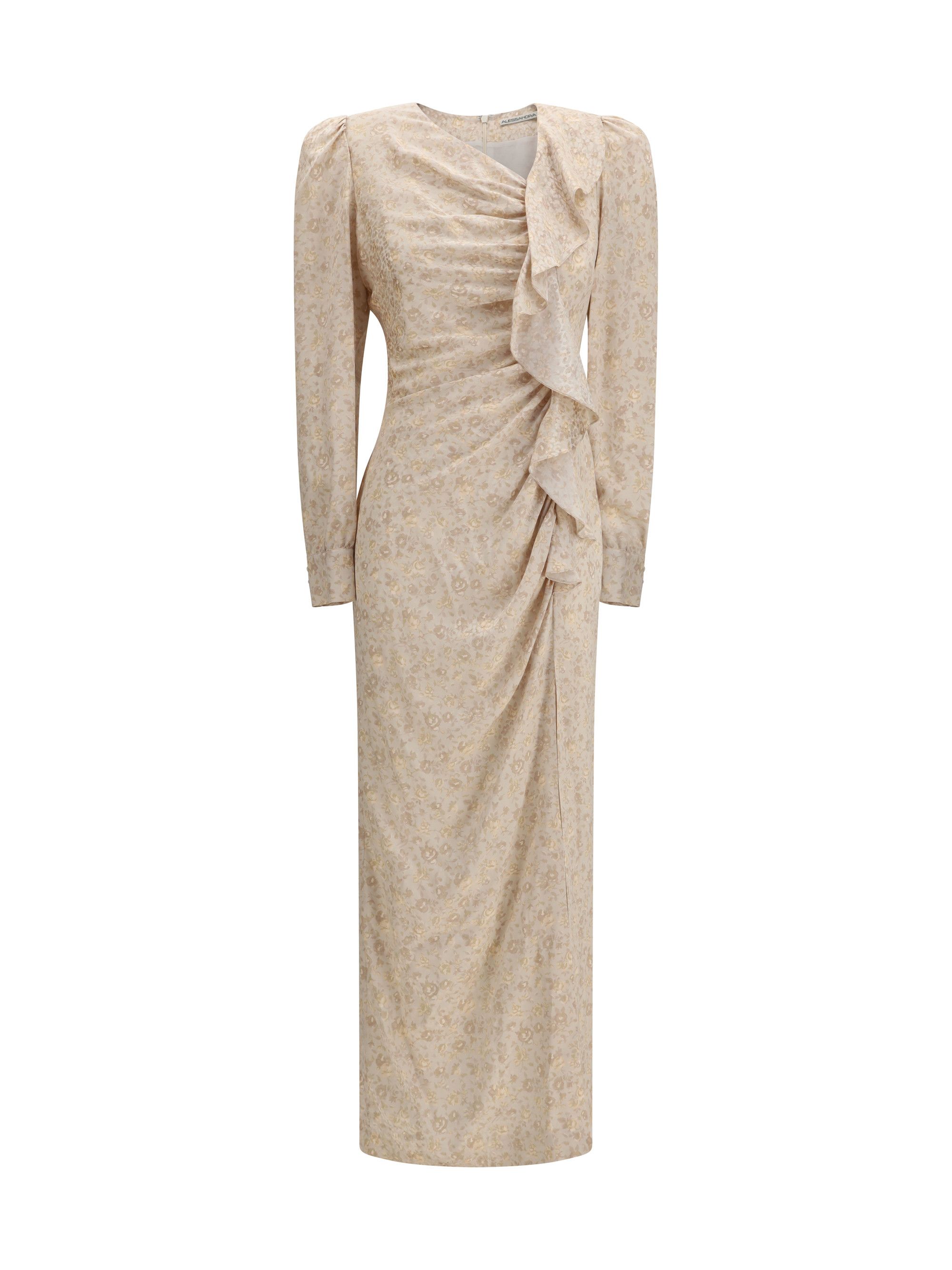 Alessandra Rich Jacquard draped Dress with flounces Size M / US 6-8 / IT 42-44 - 1 Thumbnail