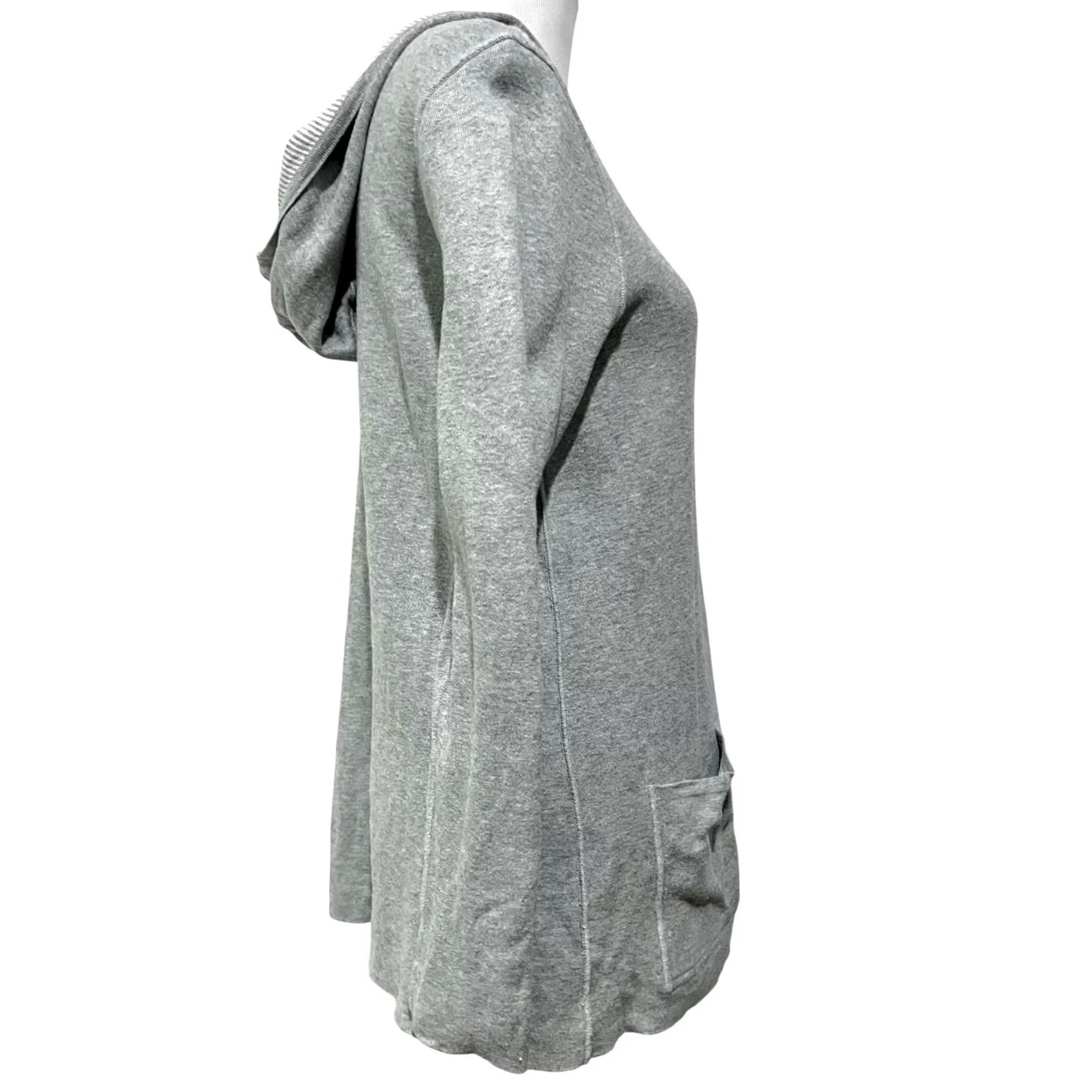 J. Jill J. Jill Women’s Reversible Knit Cardigan Jacket Hooded Full Zip Gray Sz Petite S Cardigan Sweater Womens Size S / US 4 / IT 40 - 7 Thumbnail