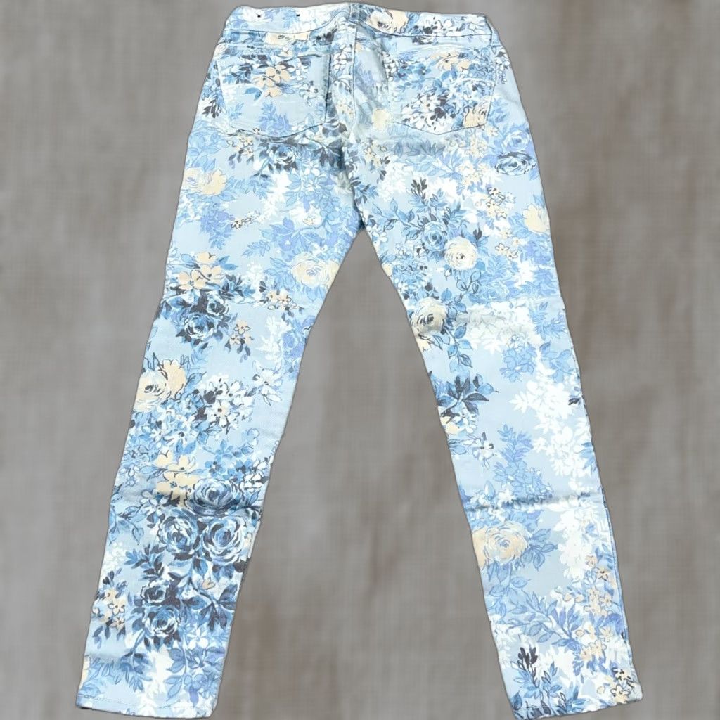 American Eagle Outfitters American Eagle Outfitters Jegging Jeans Womens Blue Floral 4 Short 27in Inseam Denim Stretch Pants Jeans Size 27" / US 4 / IT 40 - 1 Thumbnail