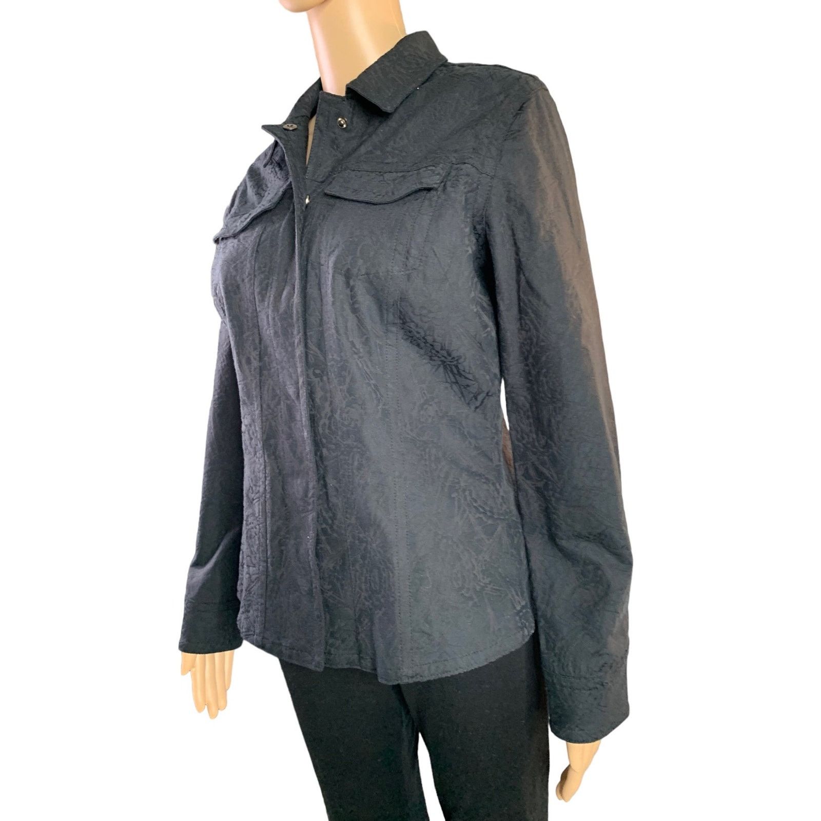 Chicos Chico's Women's Size 0 US 4 Mid-Length Jacket Black Size S / US 4 / IT 40 - 2 Thumbnail