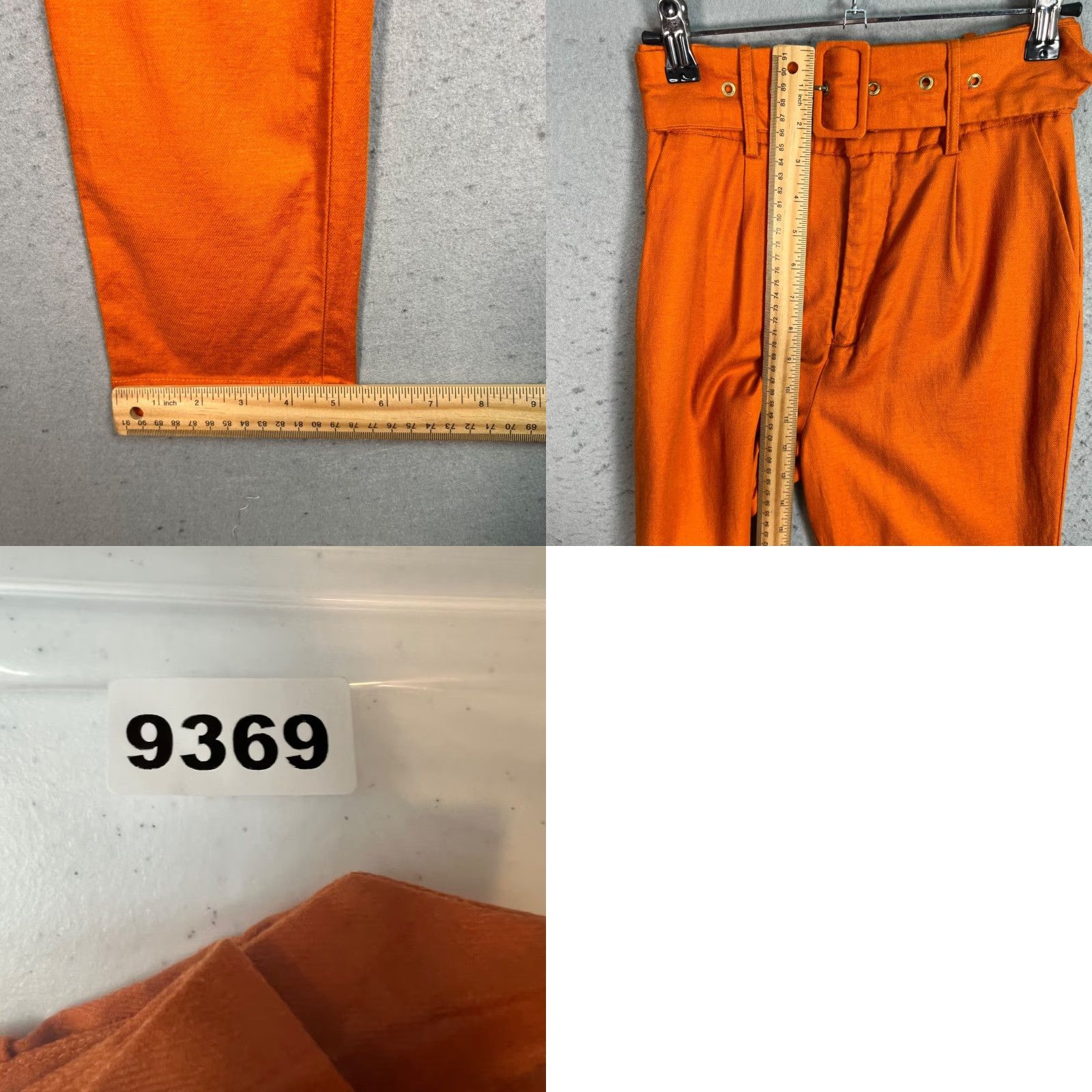 Camila Coelho CAMILA COELHO Women's High-Waisted Tapered Leg Orange Pants 2XS Ankle Linen Viscose Size 24" / US 00 / IT 34 - 8 Thumbnail