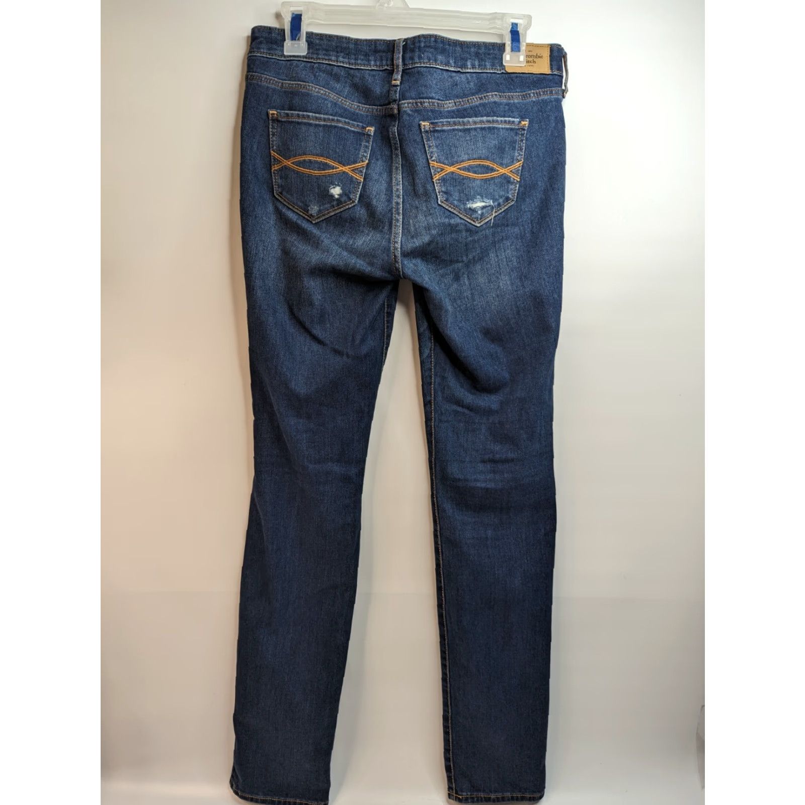 Abercrombie & Fitch Abercrombie & Fitch Jeans Women's Size 4L 27x35 Denim Distressed Blue 5-Pocket Regular Skinny Belts & Zippers Size 27" / US 4 / IT 40 - 6 Thumbnail