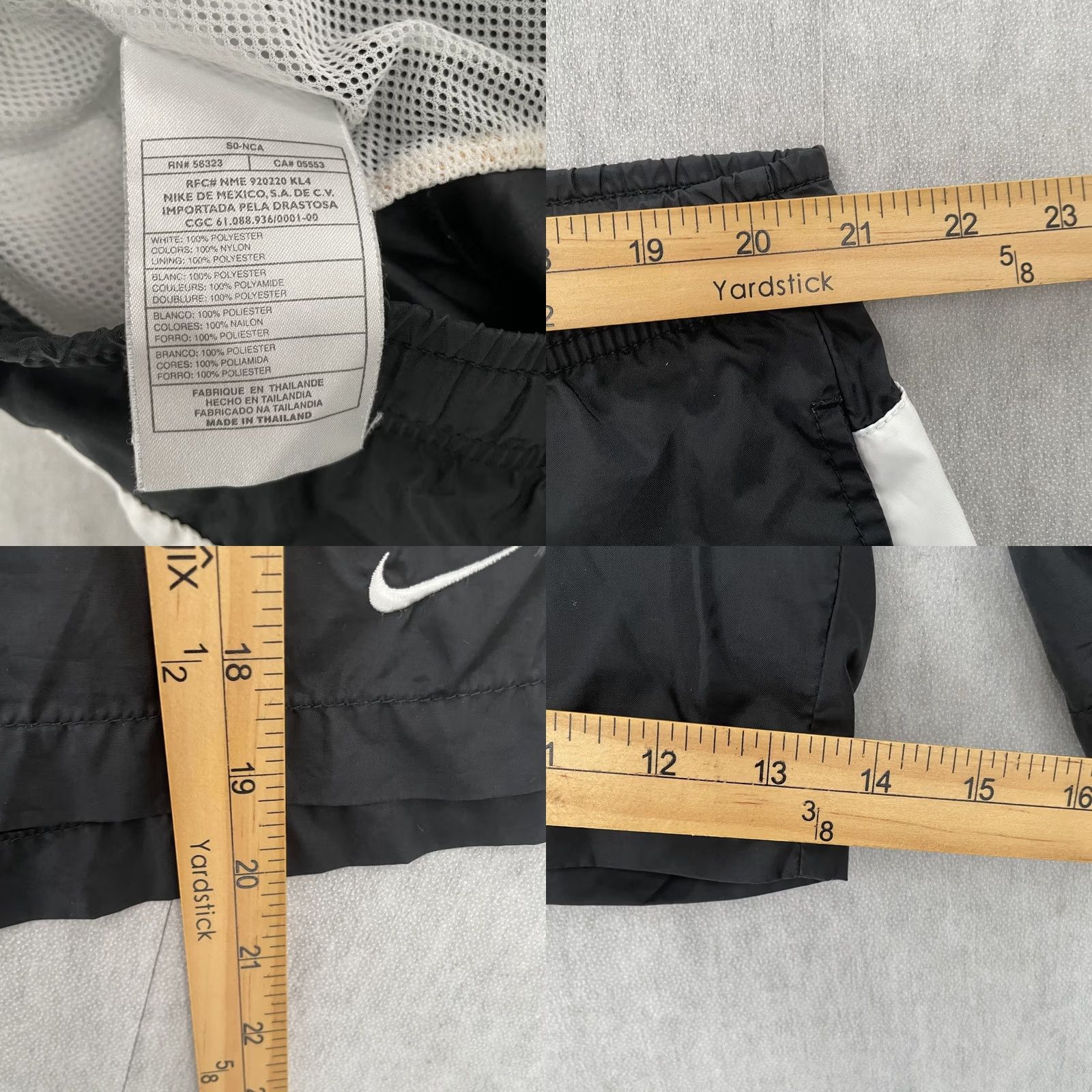 Nike VINTAGE Nike Shorts Adult 2XL Black Lined Swim Trunks Mens XXL 90s Swoosh Spell Out Size US 39 - 8 Thumbnail