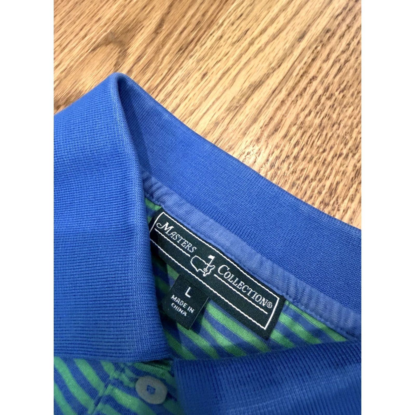 Vintage Masters Augusta National Golf Club Collection Polo Shirt Mens Large Green Blue Stripe Size US L / EU 52-54 / 3 - 4 Thumbnail
