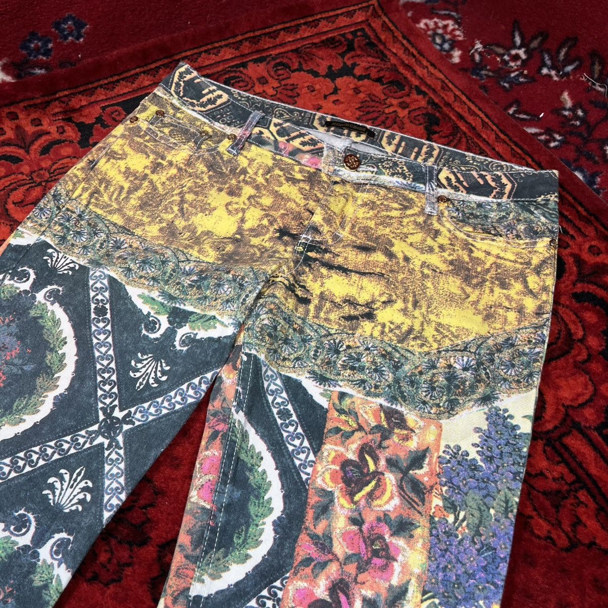 Roberto Cavalli Roberto Cavalli 2003 Printed Jacket & Jeans Set Patchwork Size 25" / US 0 / IT 36 - 12 Thumbnail