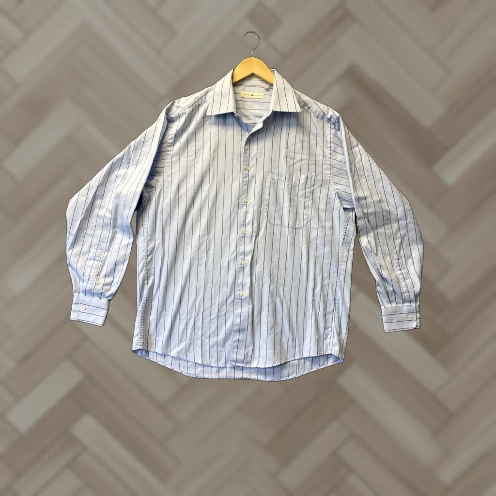 Joseph Abboud Joseph Abboud Blue Dress Shirt Tailored Fit 16 34/35 Regular Men’s Shirt Stripe Button-Down Collar Long Sleeve Size 42R - 1 Thumbnail