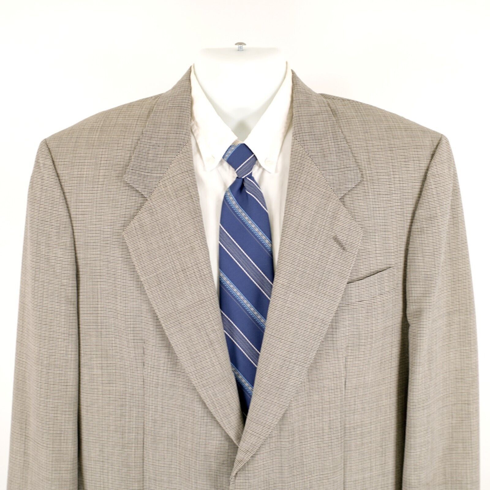 Oscar De La Renta Oscar De La Renta Travelers Worsted Wool 42R Cream Gray Star Size 42R - 1 Thumbnail
