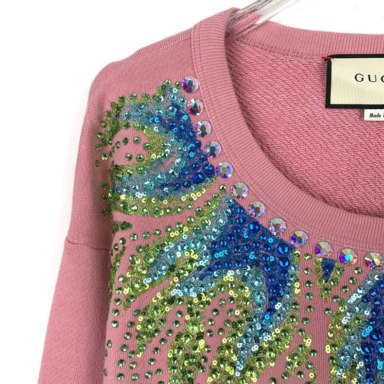 Gucci Gucci Logo printed hot diamond pattern round neck pink cott Size US XXS / EU 40 - 3 Thumbnail