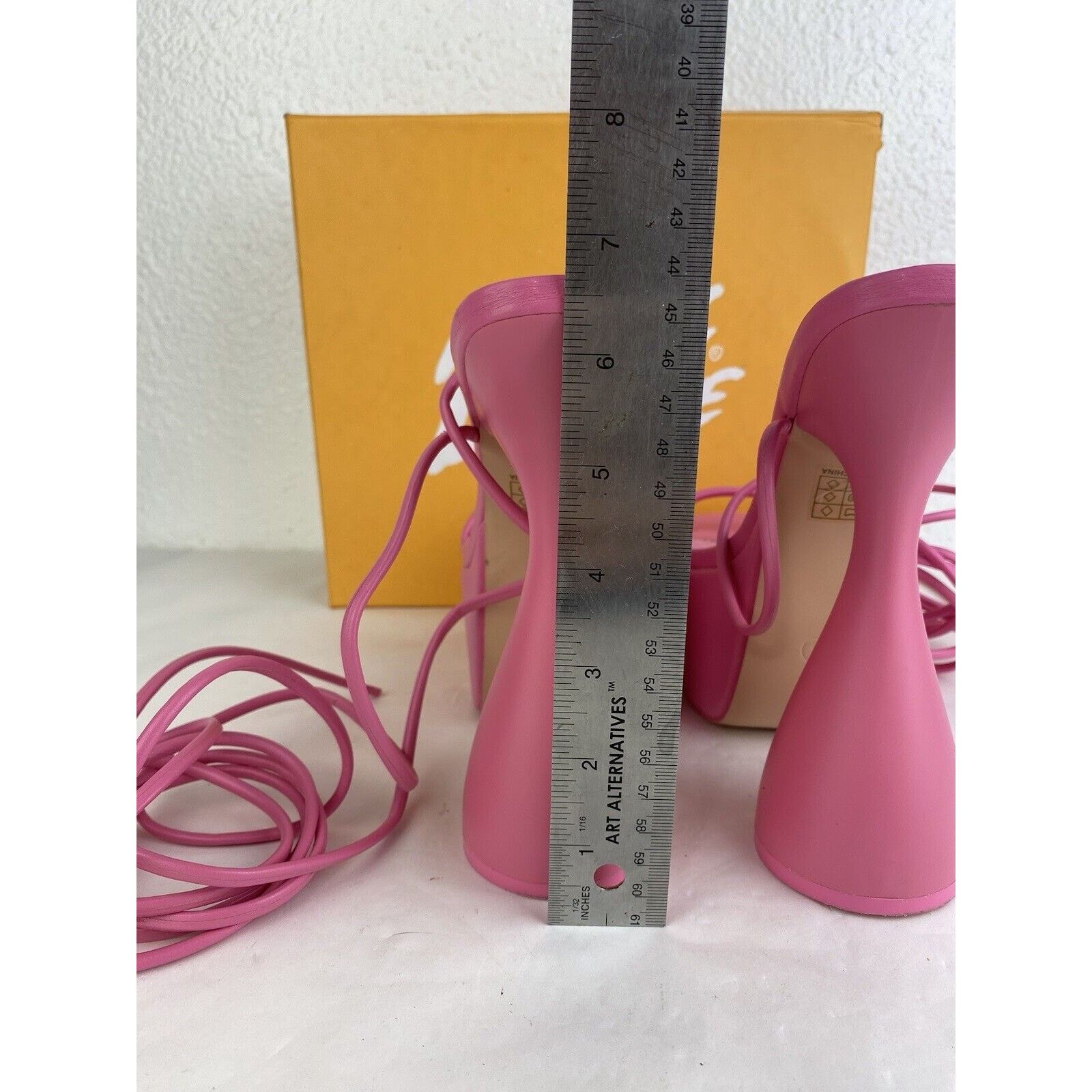 Other Public Desire Block Heels Shoes Pink Anabele Box Lace Up Size US 8 / IT 38 - 10 Thumbnail