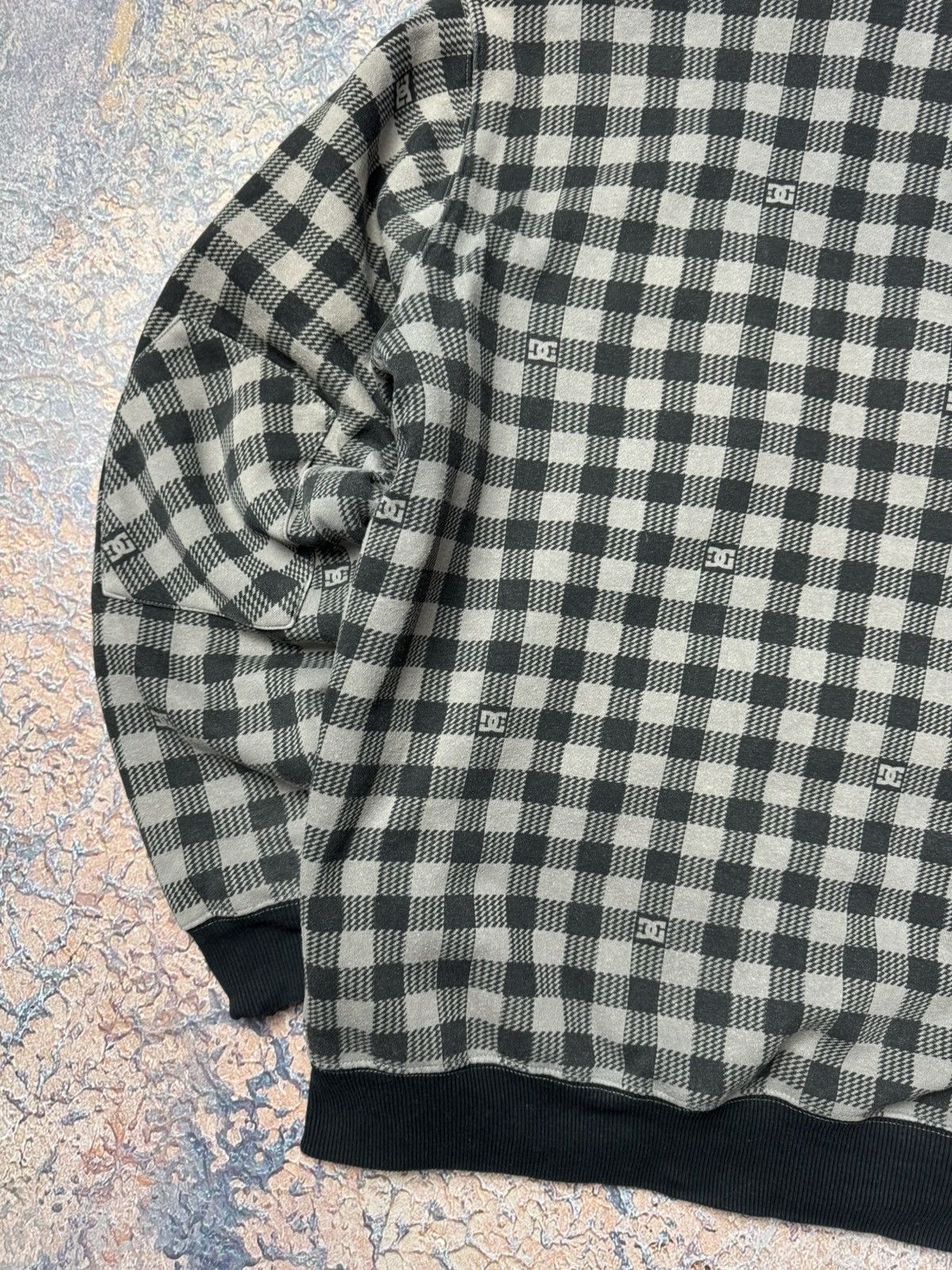 DC DC Shoes Men Hoodie Gray Cotton Plaid Premium Y2K Skate Size US XL / EU 56 / 4 - 11 Thumbnail
