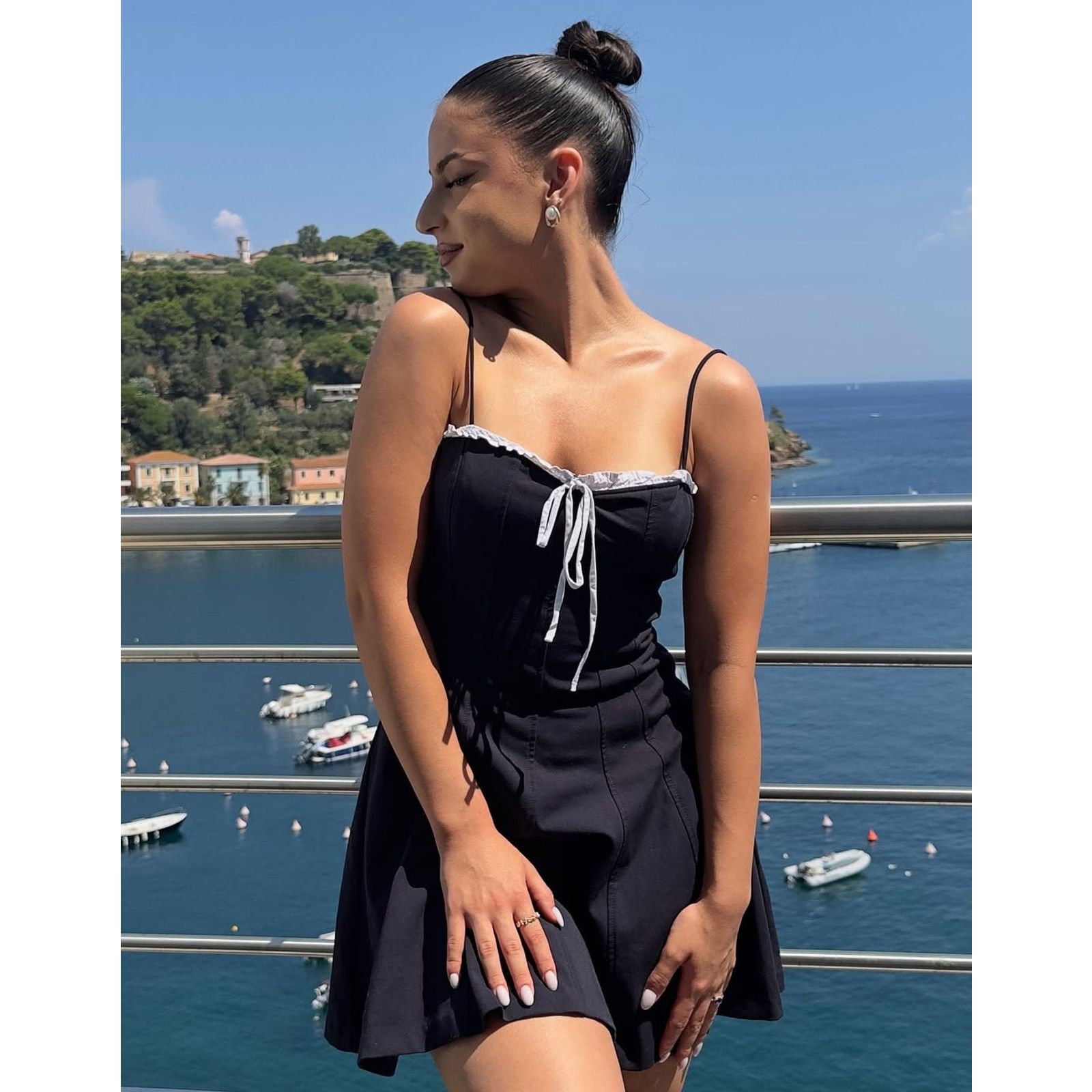 Zara ZARA Coastal Navy Bow Mini Dress NWT Size XL / US 12-14 / IT 48-50 - 11 Thumbnail