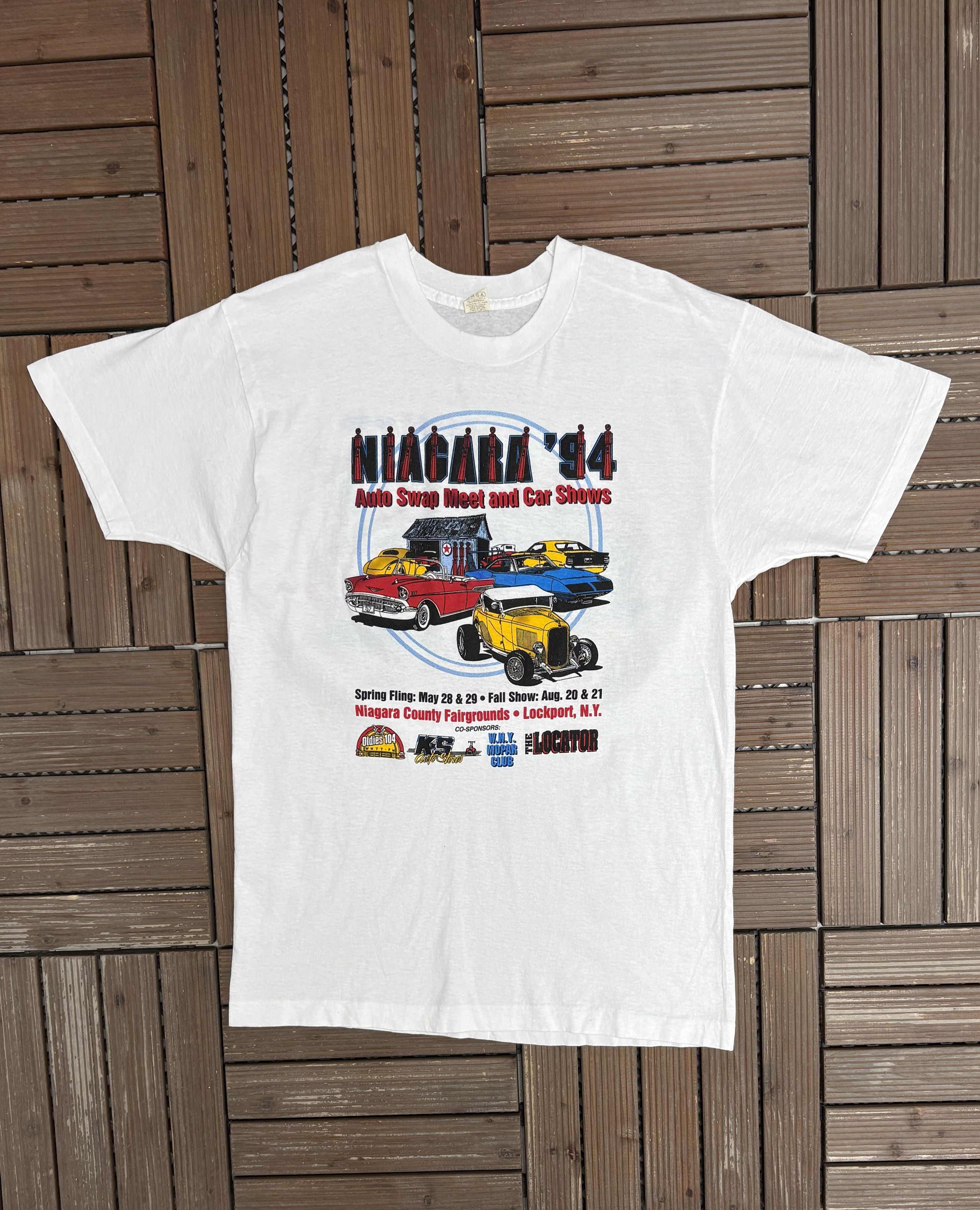 Vintage Niagara '94 Auto Swap Car Shows Vintage White T-Shirt Tee Size US XL / EU 56 / 4 - 1 Thumbnail