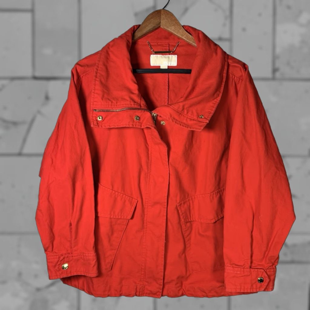 Michael Kors MICHAEL KORS Orange Full Zip Jacket Womens Size L Cotton Basic Size L / US 10 / IT 46 - 1 Thumbnail