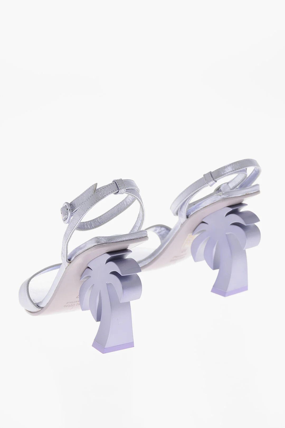 Palm Angels og1mm0326 Lamé Leather Sandals in Purple Size US 7 / IT 37 - 2 Thumbnail