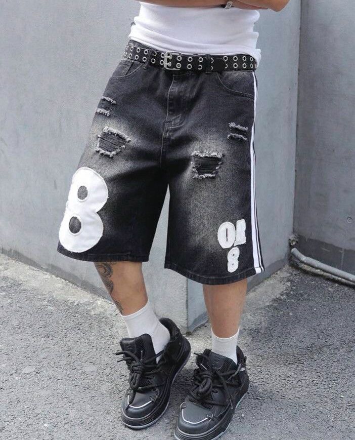 Jean DRIP Graphic Drill jeans shorts jorts Size US 34 / EU 50 - 4 Thumbnail