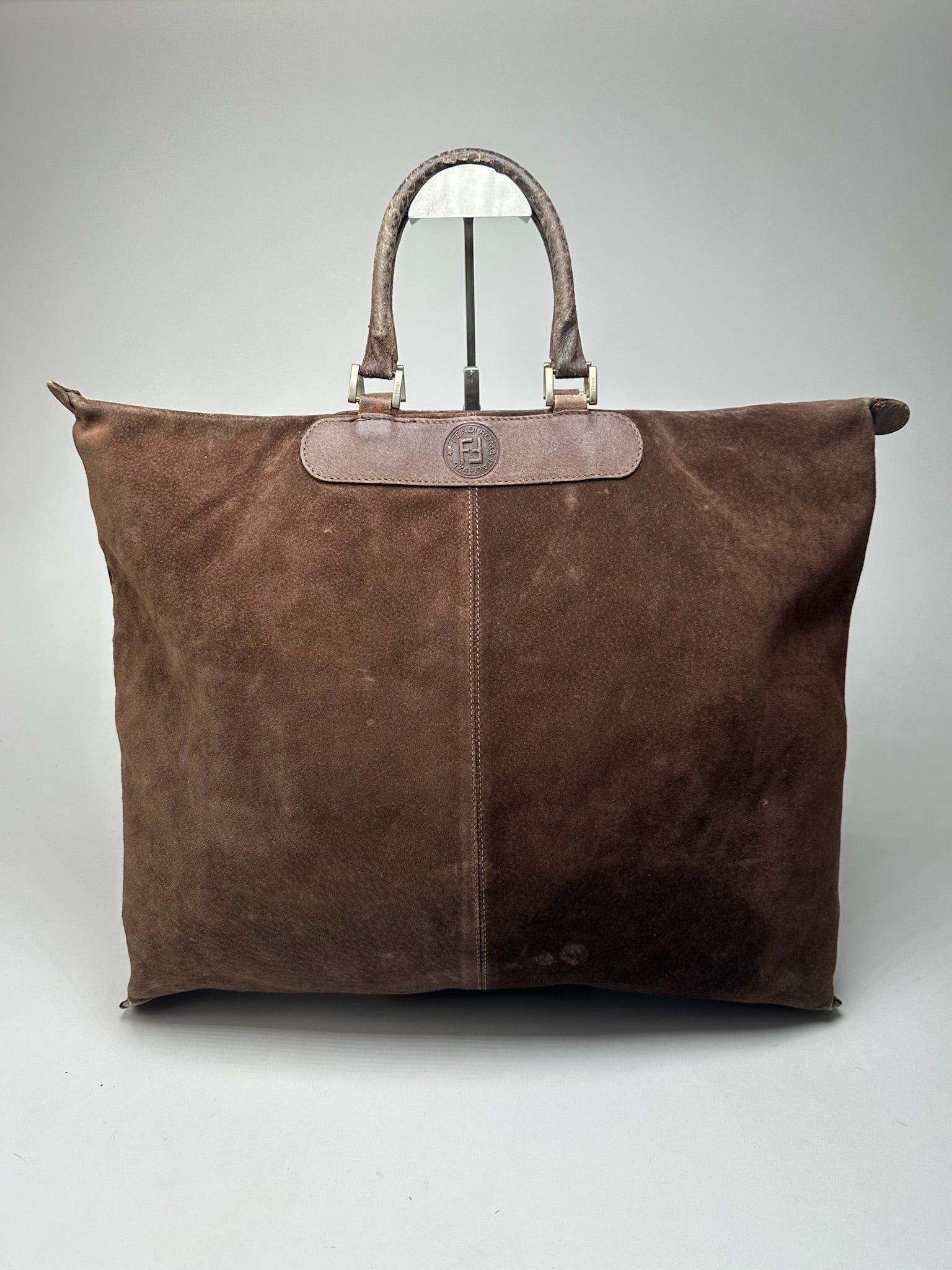 Fendi Vintage Suede Handbag Brown Size ONE SIZE - 1 Thumbnail