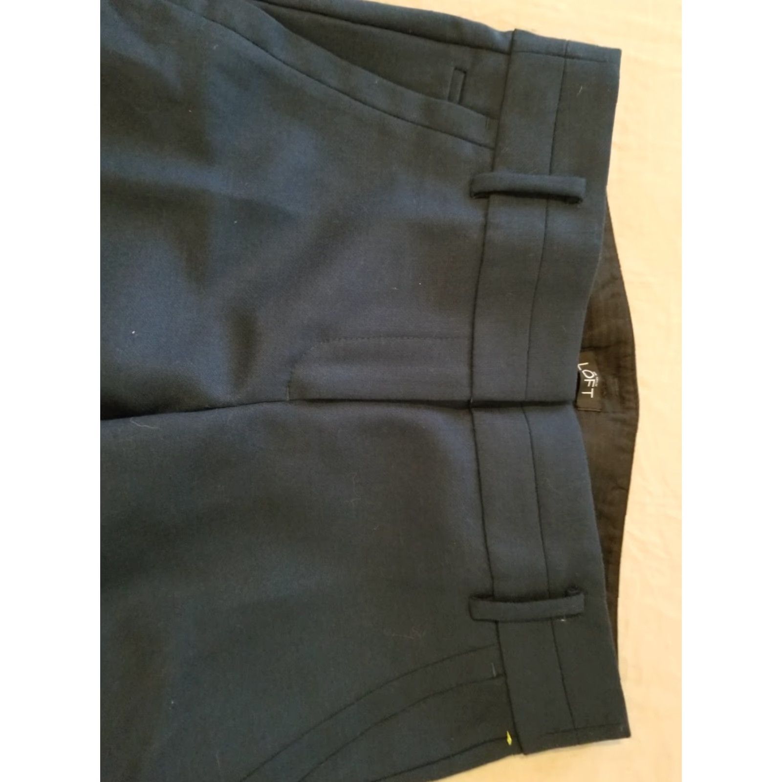 Ann Taylor Womens Ann Taylor Dress Pants Wool 2 Navy Blue Slacks Trouser Blue Womens Size 26" / US 2 / IT 38 - 4 Thumbnail