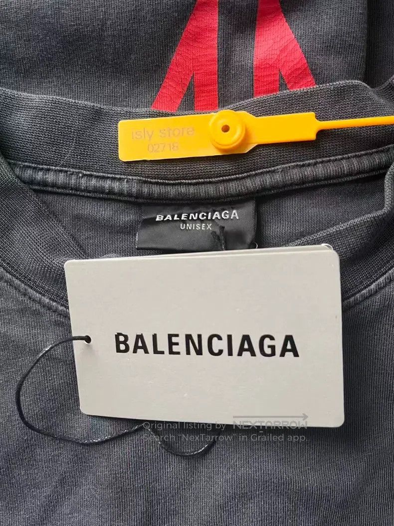Balenciaga Balenciaga Letter Printed Round Neck Pullover Long Sleeve Size US XL / EU 56 / 4 - 3 Thumbnail