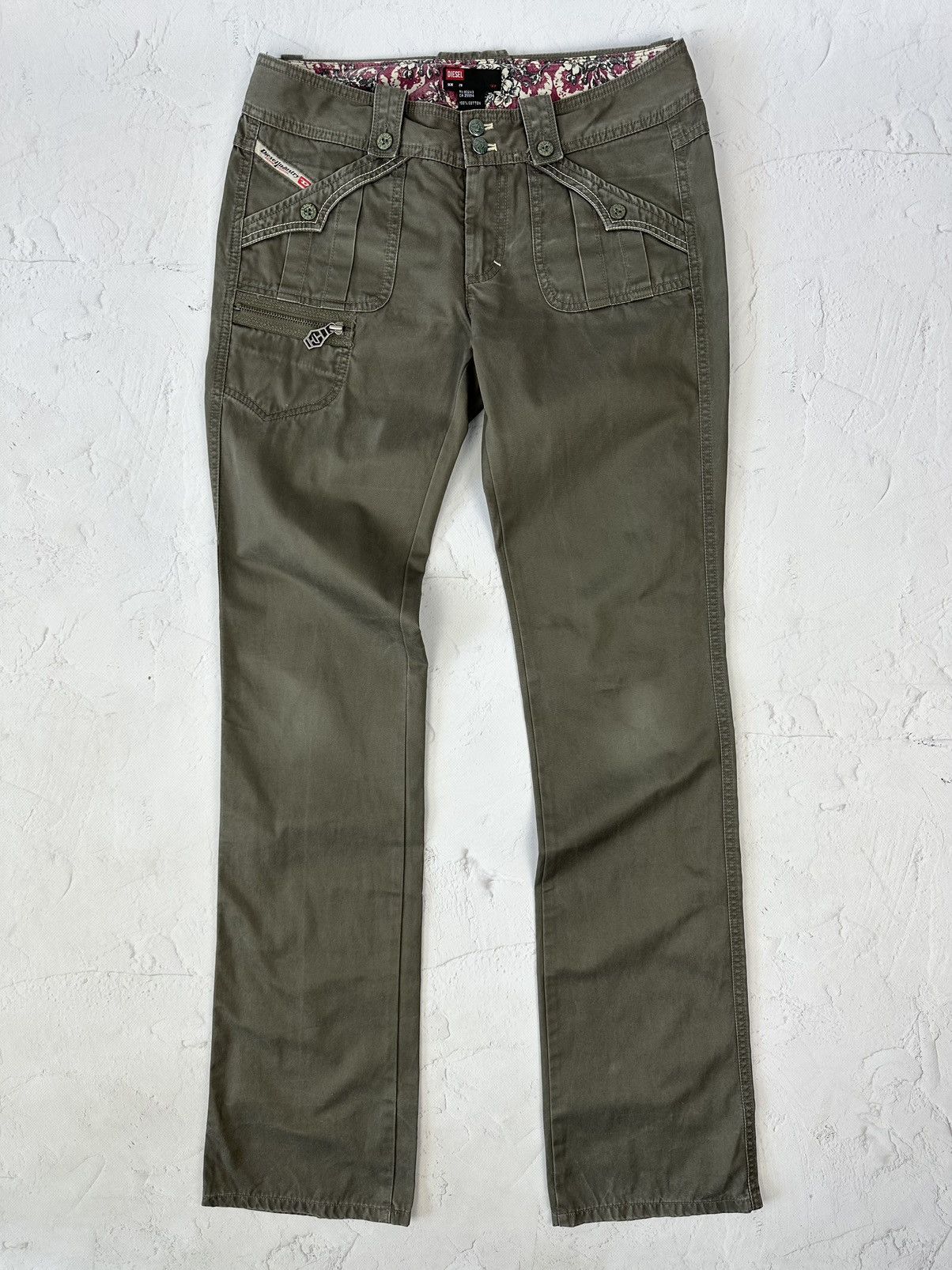 Diesel × Vintage Y2K Vintage Diesel Khaki Cotton Women’s Pants Size 28" / US 6 / IT 42 - 1 Thumbnail