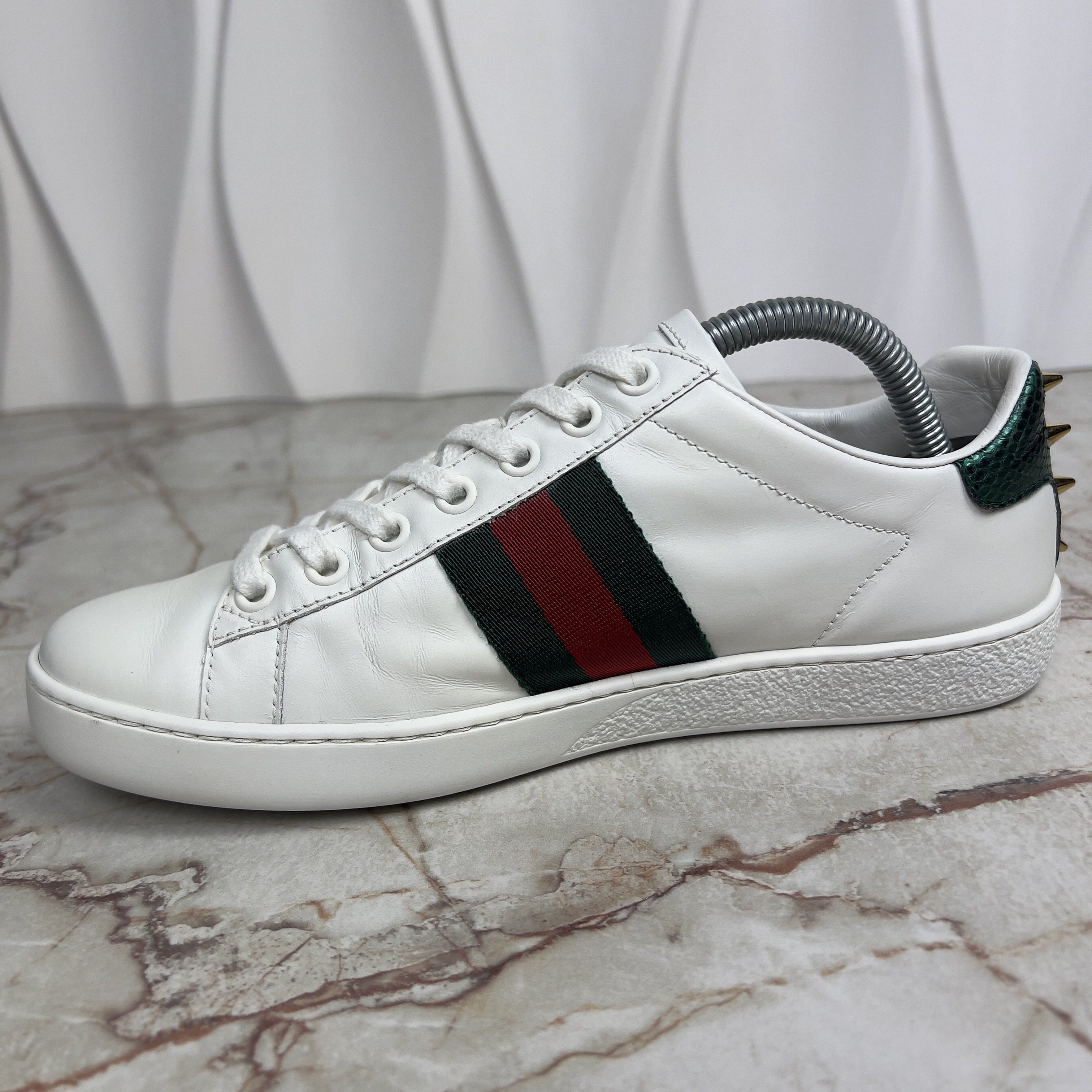 Gucci Ace Stud Sneakers Rockstuds Pearls Leather Size US 5.5 / IT 35.5 - 5 Thumbnail