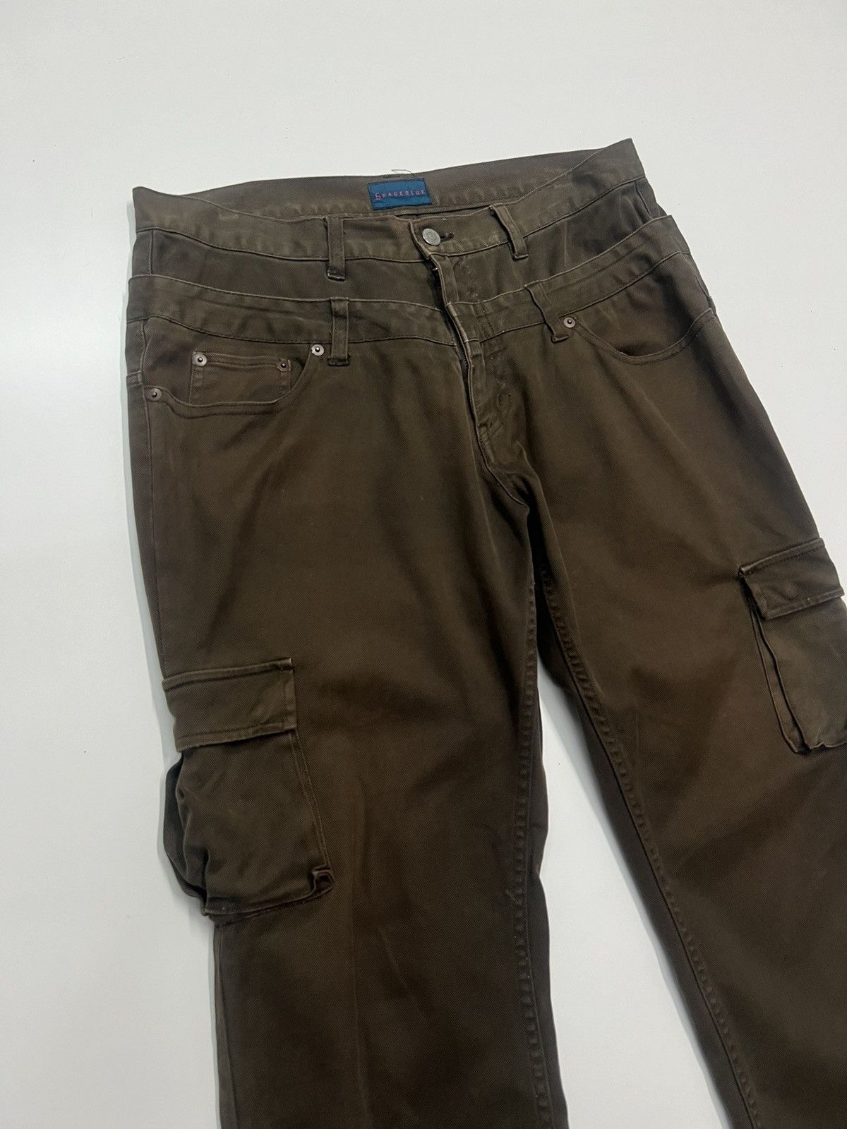 Japanese Brand G Rage Blue Double Waist Cargo Pants Size 34" Size US 34 / EU 50 - 2 Thumbnail