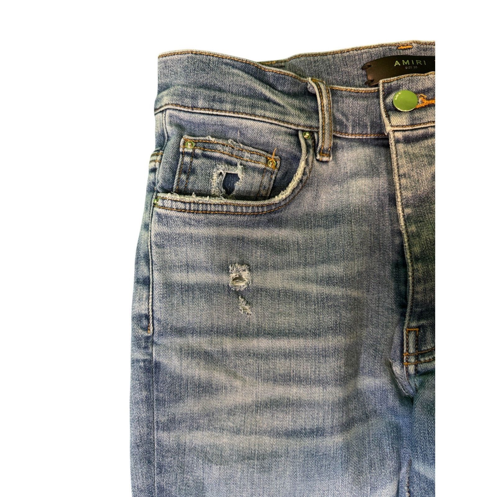 Amiri Amiri Knee Rip Light Wash Jeans Size US 30 / EU 46 - 5 Thumbnail