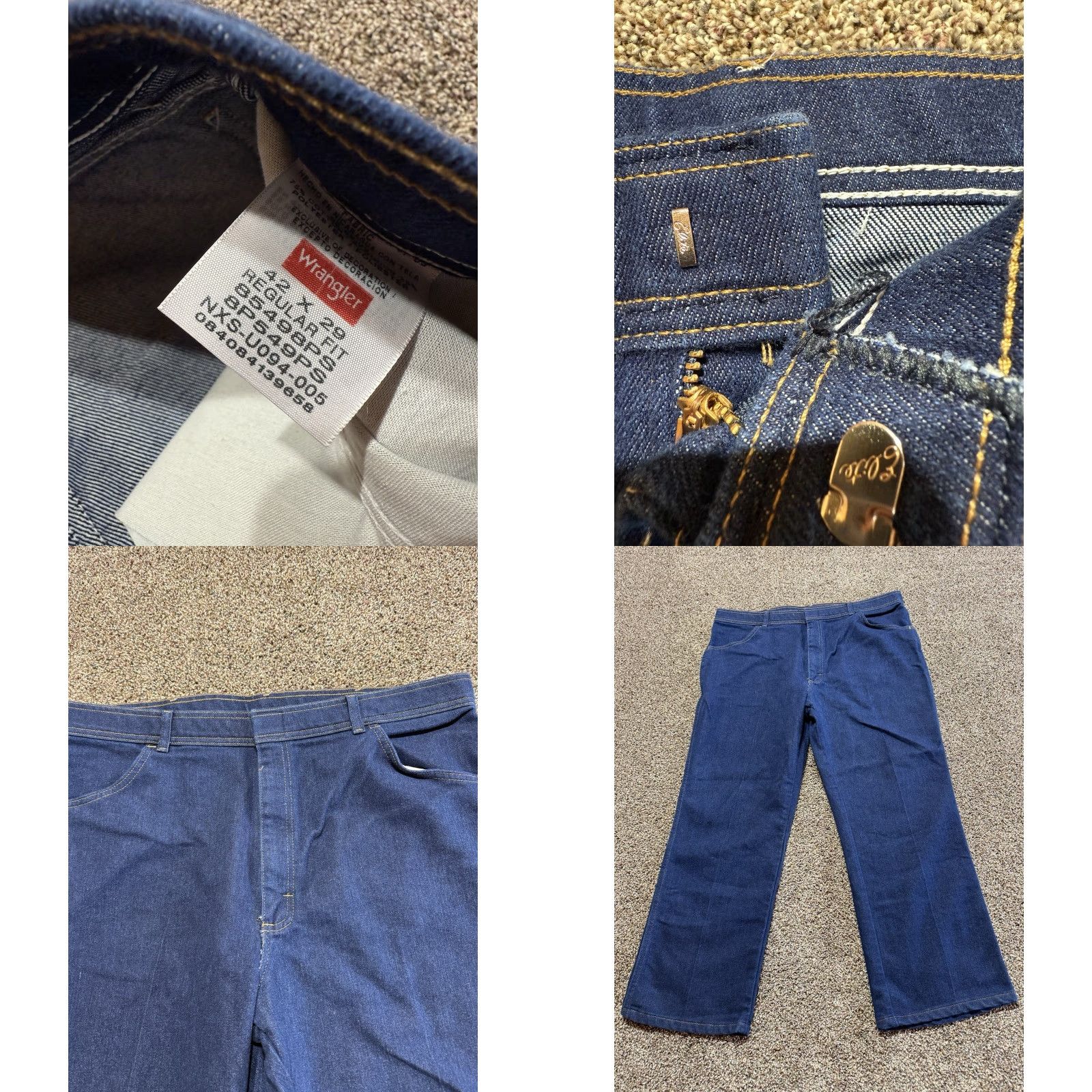 Wrangler Wrangler Jeans Men 42 Blue Denim 42X29 Cotton Blend Straight Casual Pants Size 42 Inseam 29 Regular Washable Denim Lot Size US 42 / EU 58 - 9 Thumbnail