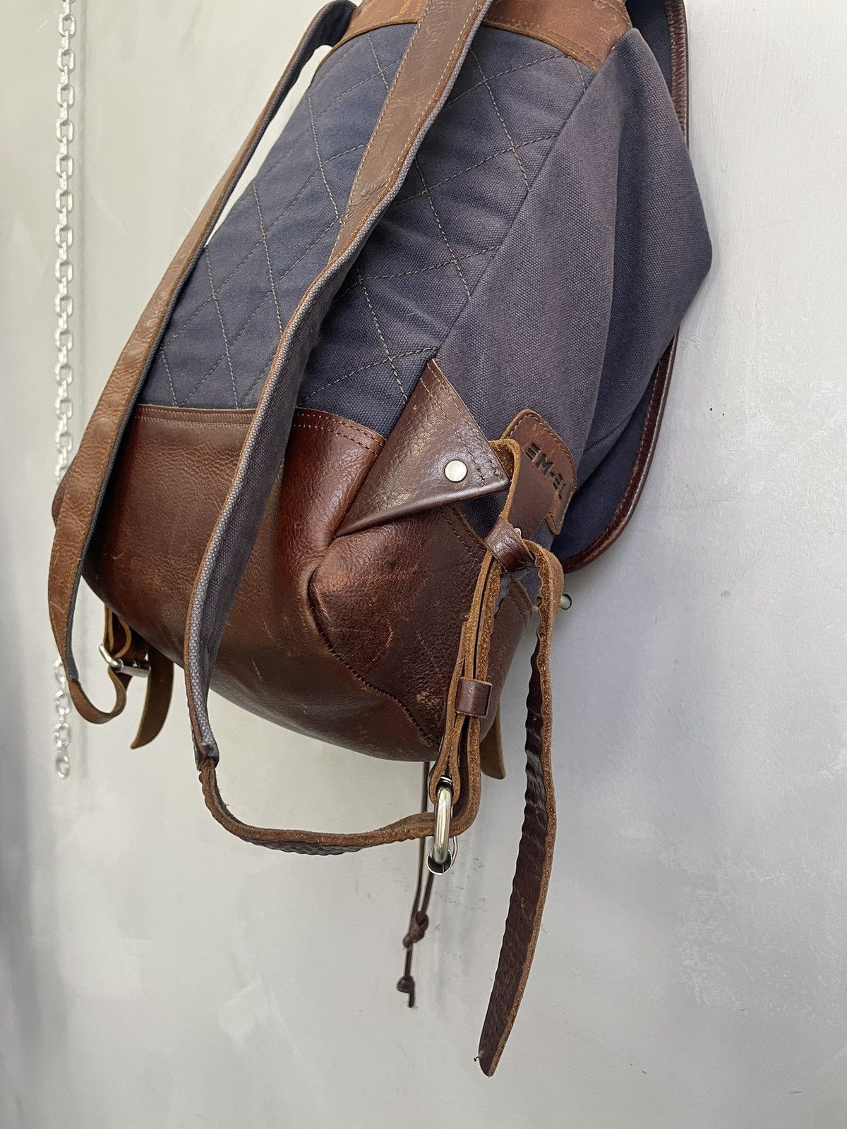 Diesel Diesel style Canvas Leather Trim Backpack Vintage Workwear Size ONE SIZE - 8 Thumbnail