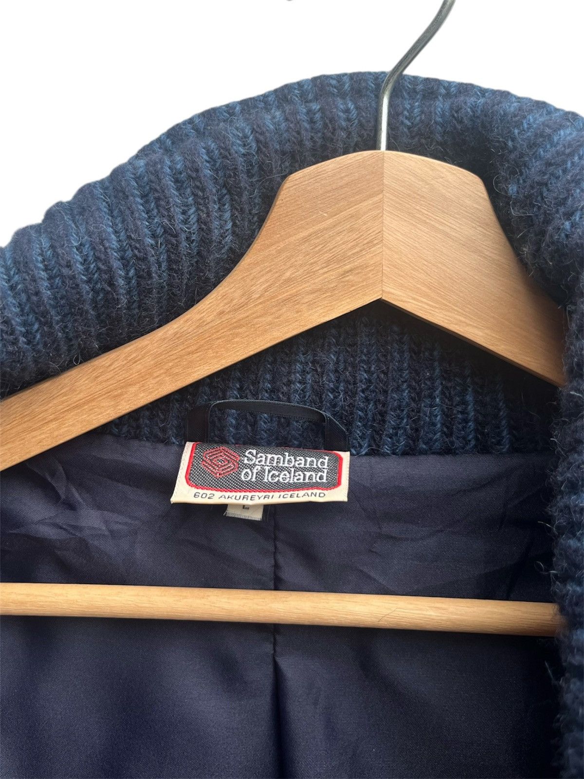 Vintage Vintage Samband of Iceland Double Breasted Knit Wool Jacket Size US L / EU 52-54 / 3 - 8 Thumbnail