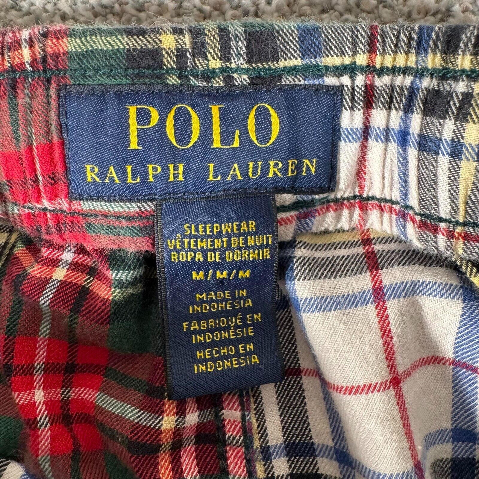 Polo Ralph Lauren Polo Ralph Lauren Pajama Pants Mens Medium Sleepwear Plaid Size US 27 - 8 Thumbnail