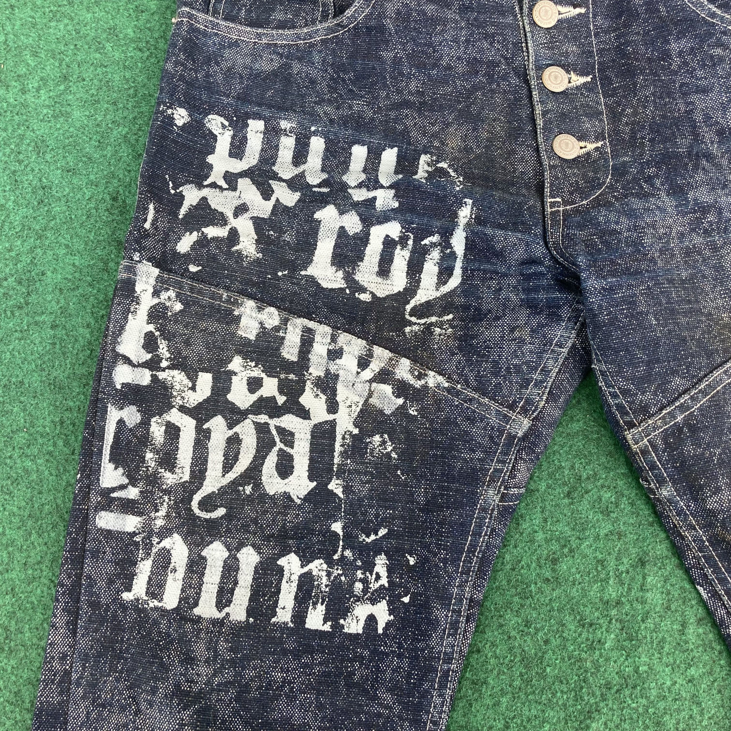 Tornado Mart × Vintage Vtg Tornado Mart Lace-Up Trouser Punk Flared Denim Jeans Size US 31 - 6 Thumbnail