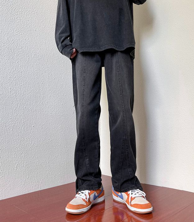 Japanese Brand Men's straight leg casual retro flared jeans with zipper Size US 32 / EU 48 - 1 Thumbnail