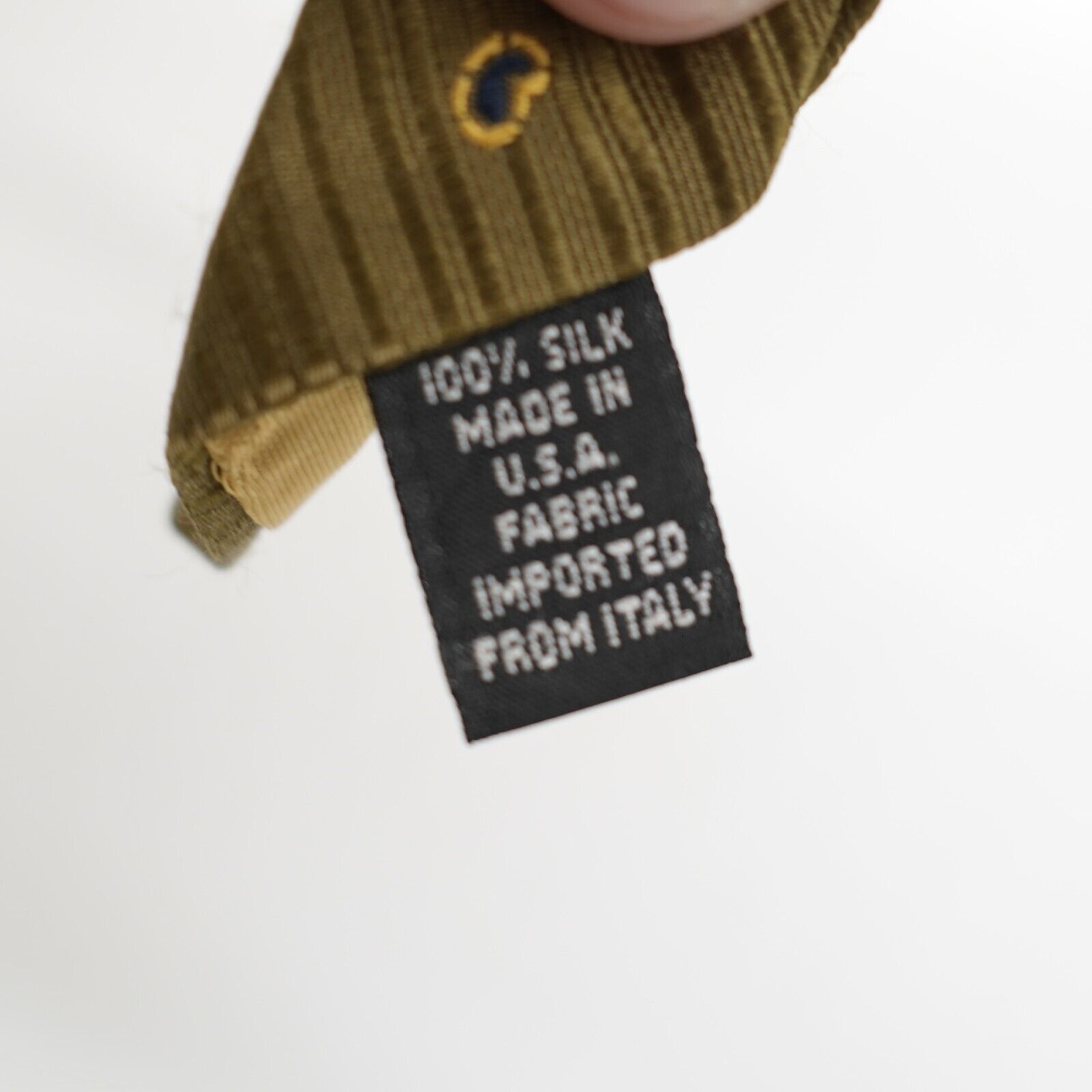Vintage Shevel's Striped Paisley Green Beige Woven Wide Silk Tie USA Size ONE SIZE - 4 Thumbnail