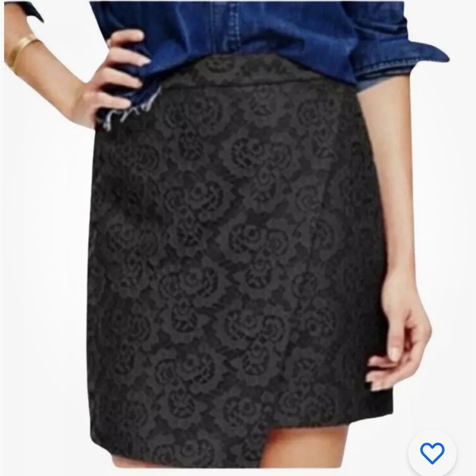 Madewell Madewell Black Lace Asymmetrical Skirt Women’s Size Four Size 27" / US 4 / IT 40 - 2 Thumbnail