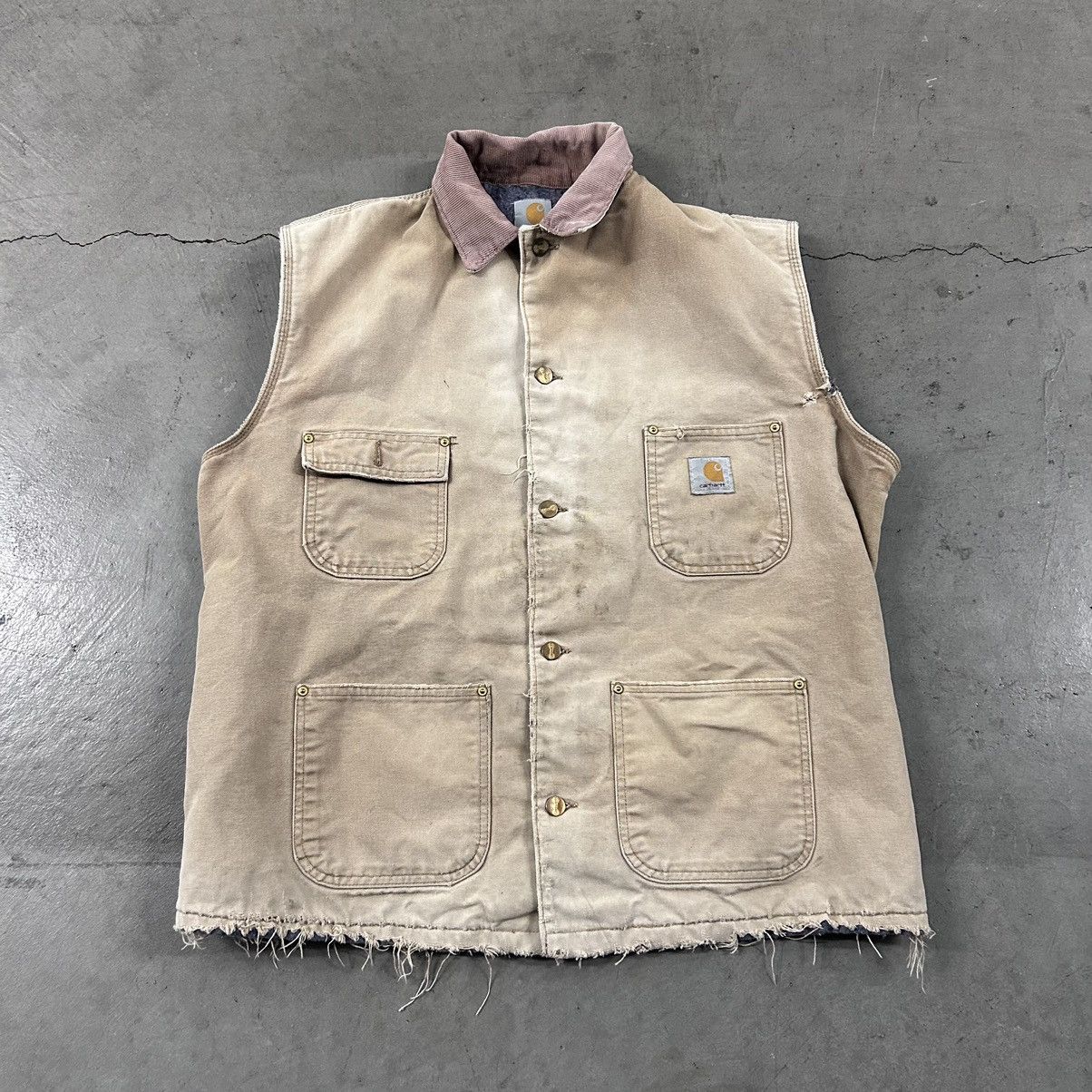 Carhartt × Vintage Vintage 90s carhartt cut off chore jacket vest Size US XL / EU 56 / 4 - 1 Thumbnail