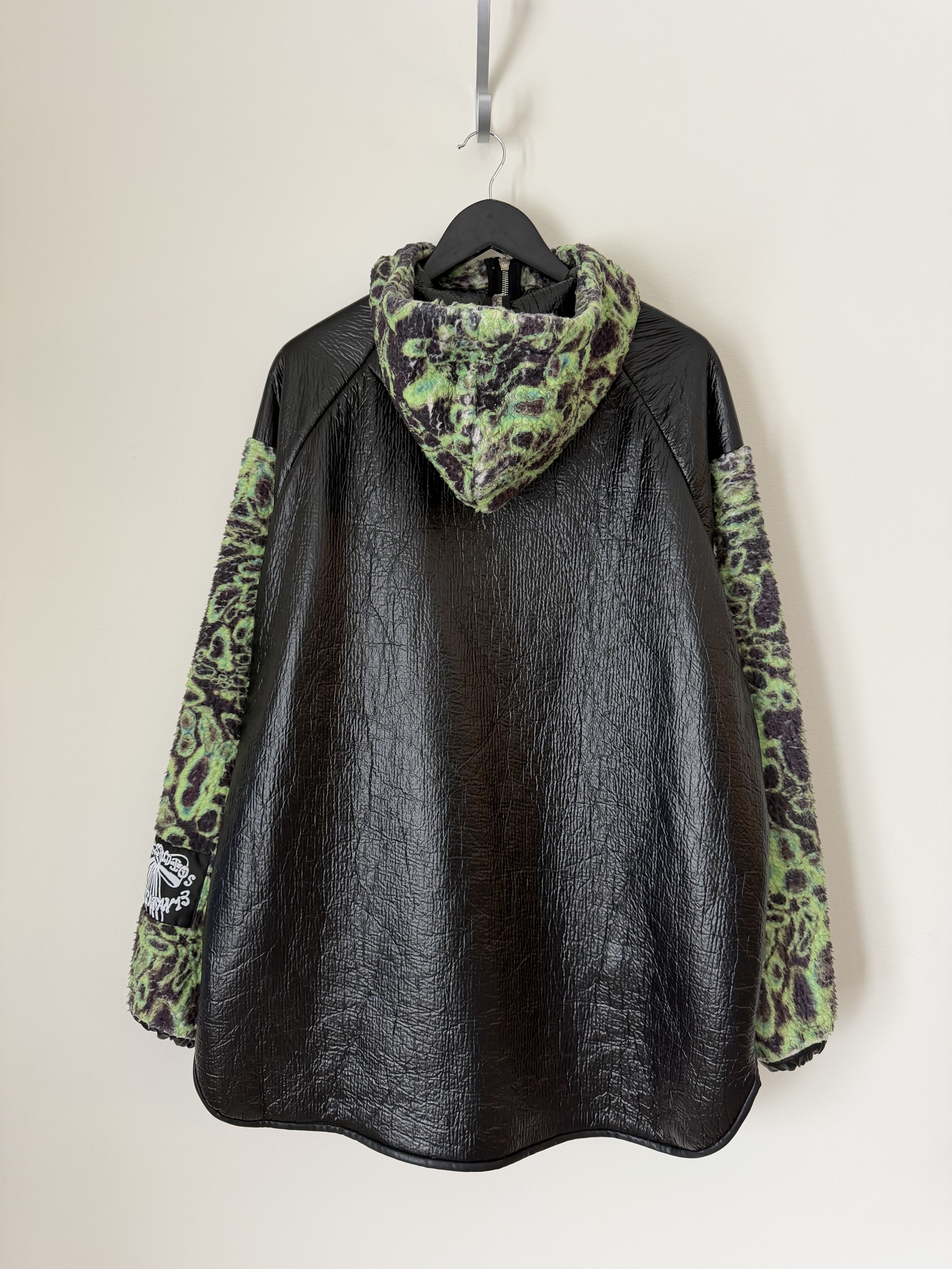 Acne Studios Acne Studios Odovo Coated Soft Teddy Jacket in Green Black Size US S / EU 44-46 / 1 - 6 Thumbnail