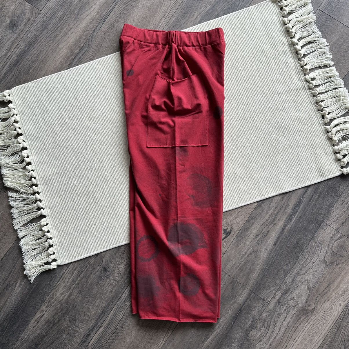 Other KEDZIOREK Wide Leg Red Pants with Abstract / Floral Print Size 28" / US 6 / IT 42 - 6 Thumbnail