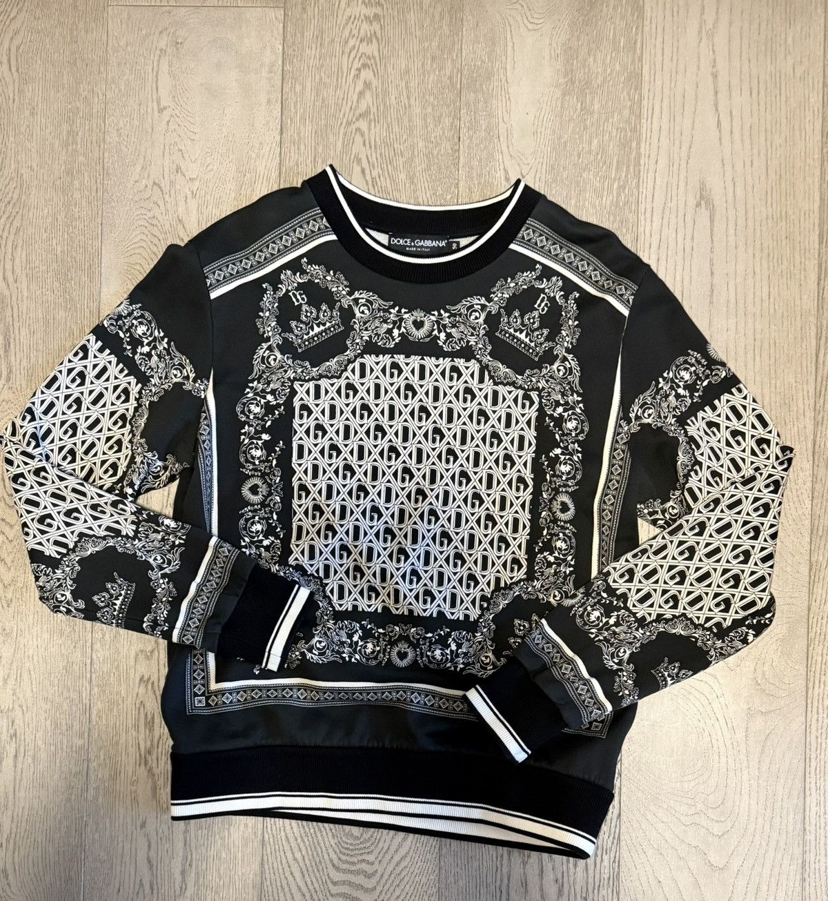 Dolce & Gabbana Dolce & Gabbana Black Paisley Bandana Crewneck Sweater Size US M / EU 48-50 / 2 - 1 Thumbnail