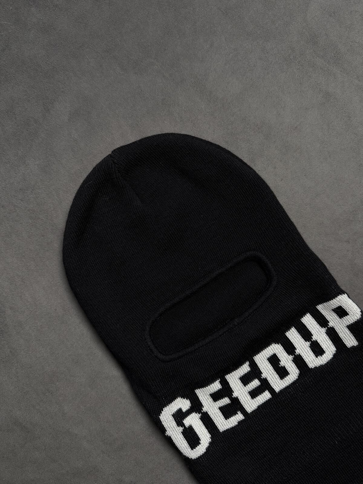 Japanese Brand Y2k Drill Geedup Logo Balaclava Black Ski Mask Size ONE SIZE - 5 Thumbnail